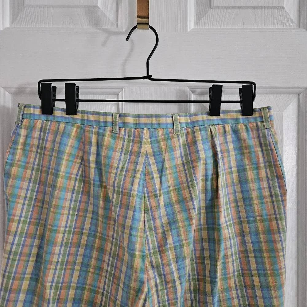 NWOT Vintage Lauren By Ralph Lauren Pastel Plaid Cropped Pants - Picture 6 of 8